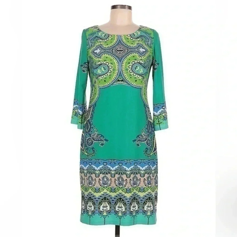 Ronni Nicole Bohemian Aztec Southwestern Print Long Sleeve Dress Size 6 Small S